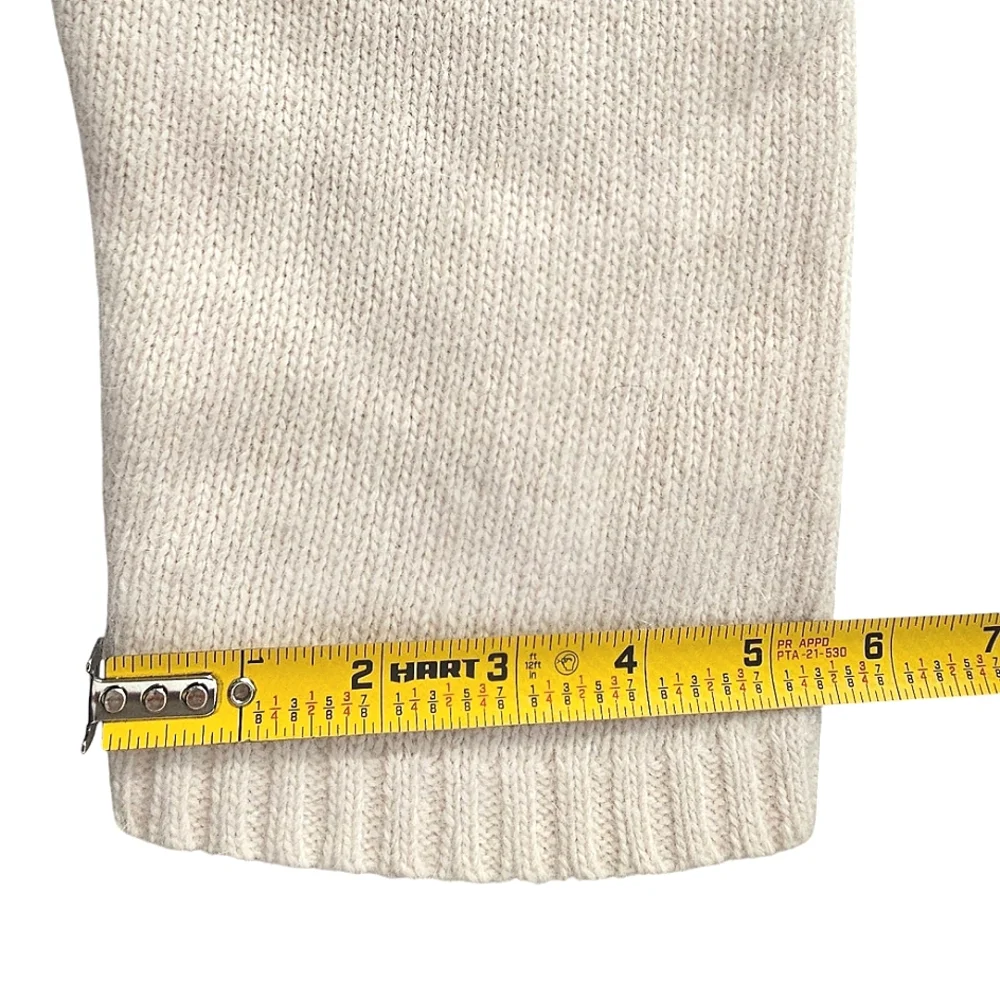 RAFAELLA Ivory Cream Angora Lambswool  Blend 3/4 Sleeve Cowl Neck Sweater XL - Picture 9 of 11